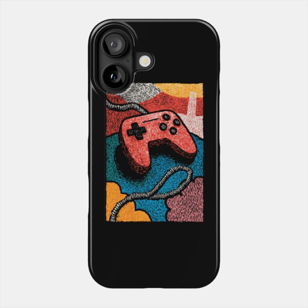 Retro Game Controller | Psychedelic 90s Gamer Art Phone Case by TuncGK