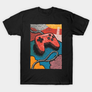 Retro Game Controller | Psychedelic 90s Gamer Art T-Shirt