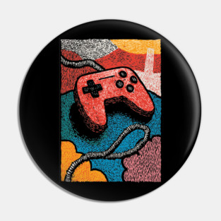 Retro Game Controller | Psychedelic 90s Gamer Art Pin