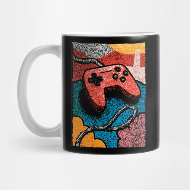Retro Game Controller | Psychedelic 90s Gamer Art by TuncGK