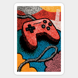 Retro Game Controller | Psychedelic 90s Gamer Art Sticker