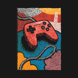 Retro Game Controller | Psychedelic 90s Gamer Art T-Shirt