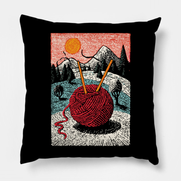 Cozy Ball of Yarn | A Knitter's Hygge Life Pillow by TuncGK
