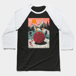 Cozy Ball of Yarn | A Knitter's Hygge Life Baseball T-Shirt