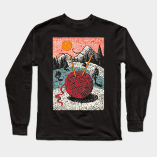 Cozy Ball of Yarn | A Knitter's Hygge Life Long Sleeve T-Shirt