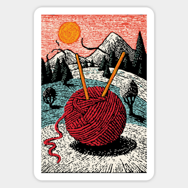 Cozy Ball of Yarn | A Knitter's Hygge Life Magnet by TuncGK