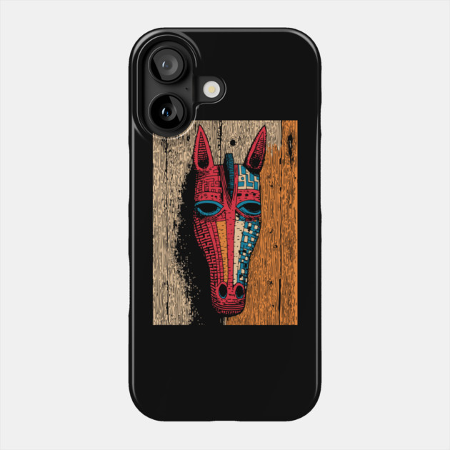 African Tribal Horse Mask | Boho World Traveler Art Phone Case by TuncGK