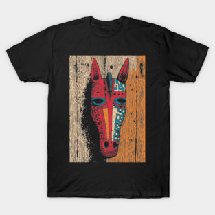 African Tribal Horse Mask | Boho World Traveler Art T-Shirt