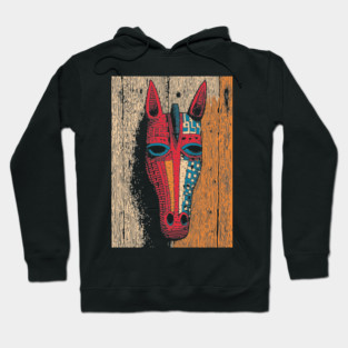 African Tribal Horse Mask | Boho World Traveler Art Hoodie