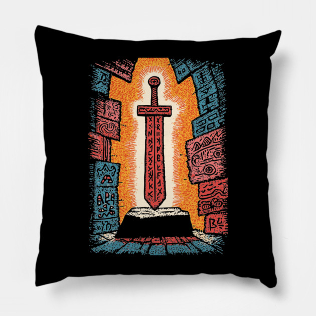 Legendary Magic Sword | Fantasy Gamer Item Pillow by TuncGK