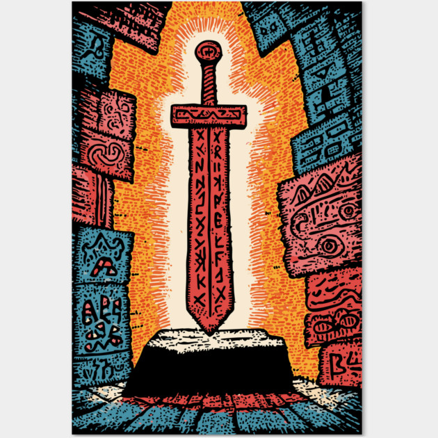 Legendary Magic Sword | Fantasy Gamer Item Wall Art by TuncGK