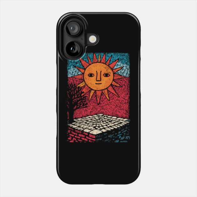 Happy Folk Art Sun | Groovy Boho Sunshine Phone Case by TuncGK