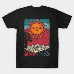 Happy Folk Art Sun | Groovy Boho Sunshine T-Shirt