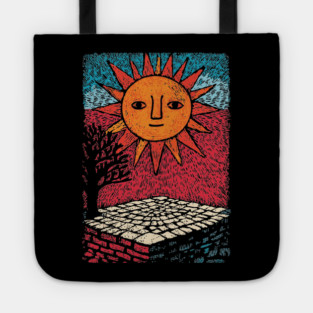 Happy Folk Art Sun | Groovy Boho Sunshine Tote