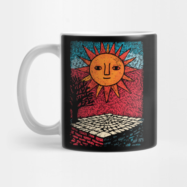 Happy Folk Art Sun | Groovy Boho Sunshine by TuncGK
