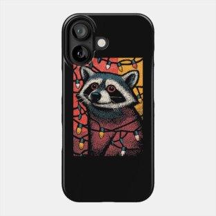 Christmas Trash Panda | Funny Raccoon in Lights Phone Case