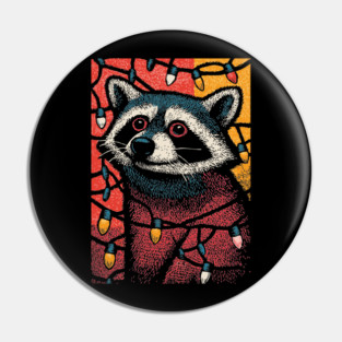 Christmas Trash Panda | Funny Raccoon in Lights Pin