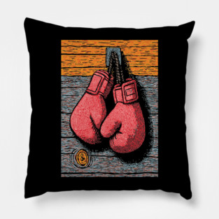 Vintage Boxing Gloves | The Fighter's Spirit Pillow