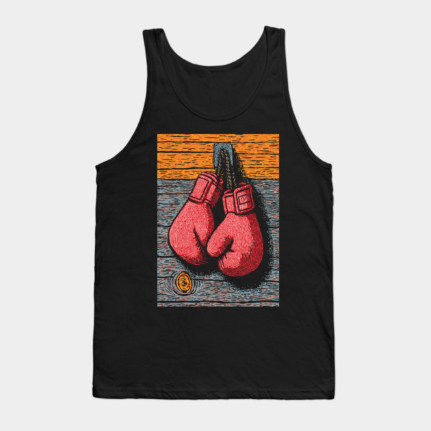 Vintage Boxing Gloves | The Fighter's Spirit Tank Top by TuncGK