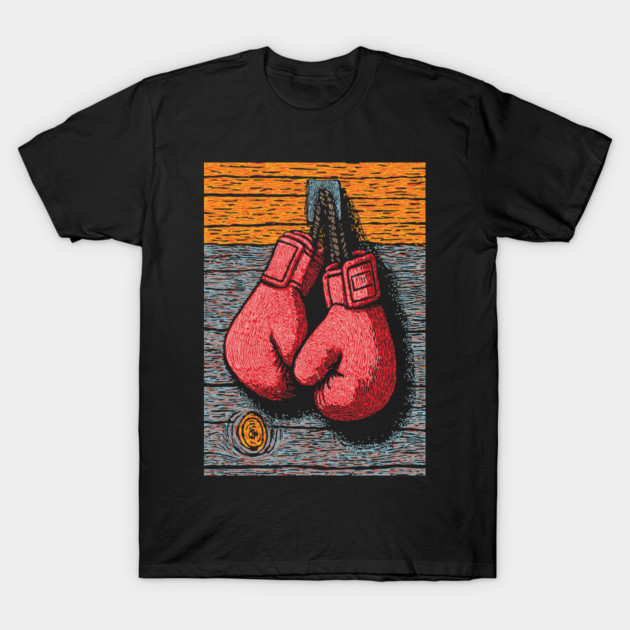 Vintage Boxing Gloves | The Fighter's Spirit T-Shirt by TuncGK