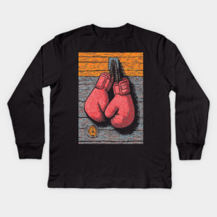 Vintage Boxing Gloves | The Fighter's Spirit Kids Long Sleeve T-Shirt