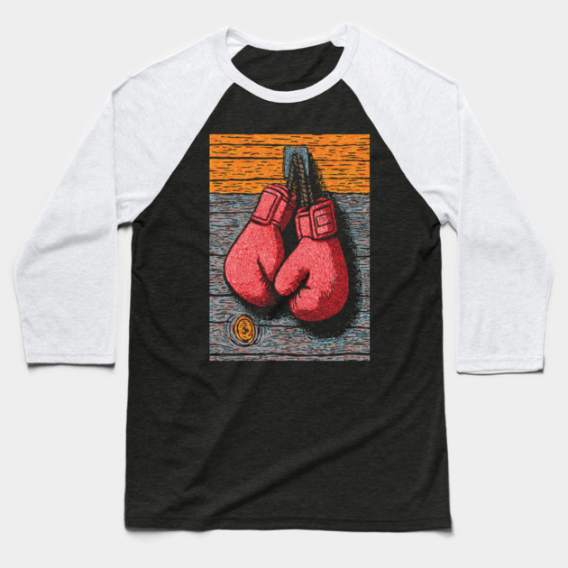 Vintage Boxing Gloves | The Fighter's Spirit Baseball T-Shirt by TuncGK