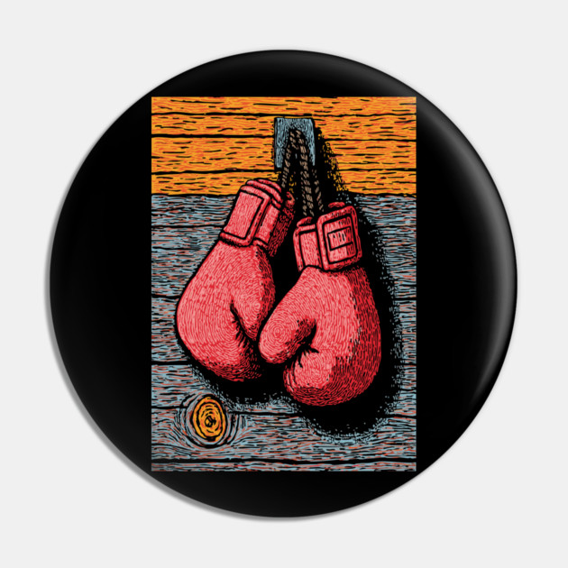 Vintage Boxing Gloves | The Fighter's Spirit Pin by TuncGK