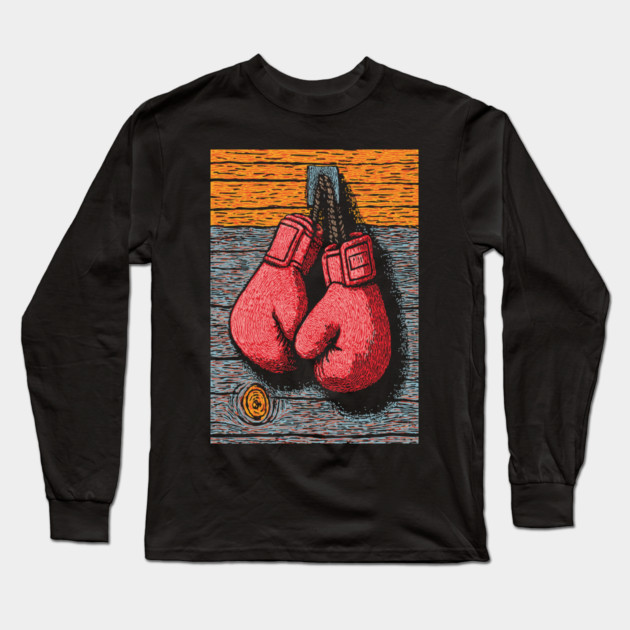 Vintage Boxing Gloves | The Fighter's Spirit Long Sleeve T-Shirt by TuncGK