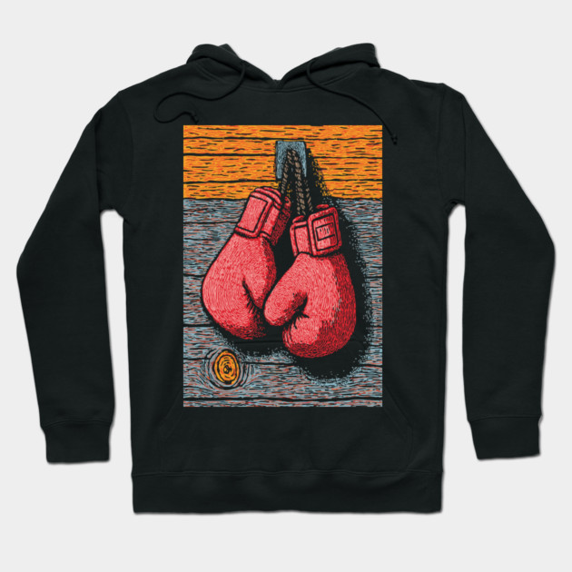 Vintage Boxing Gloves | The Fighter's Spirit Hoodie by TuncGK