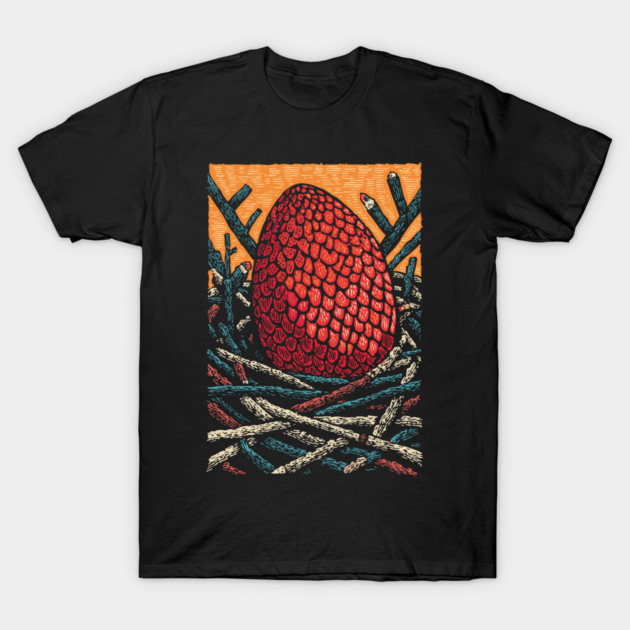 The Dragon's Egg | A Nest of Fantasy Fire T-Shirt by TuncGK