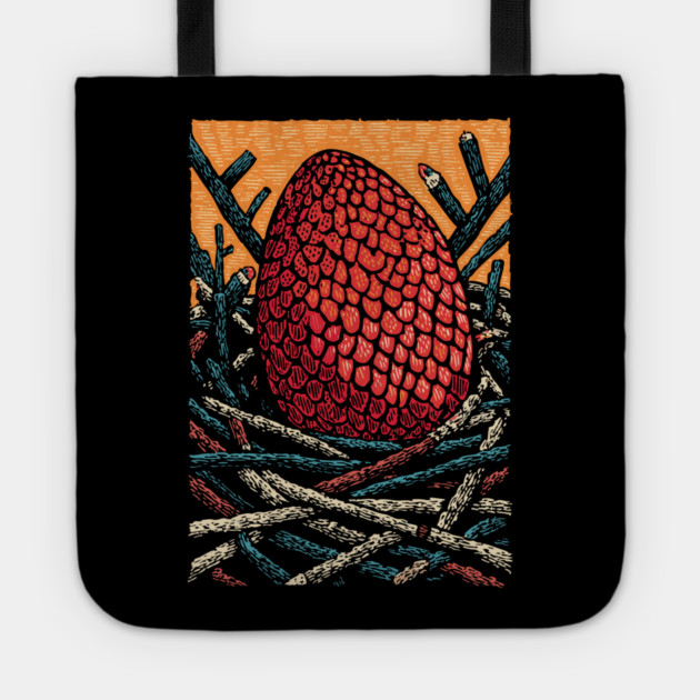 The Dragon's Egg | A Nest of Fantasy Fire Tote by TuncGK