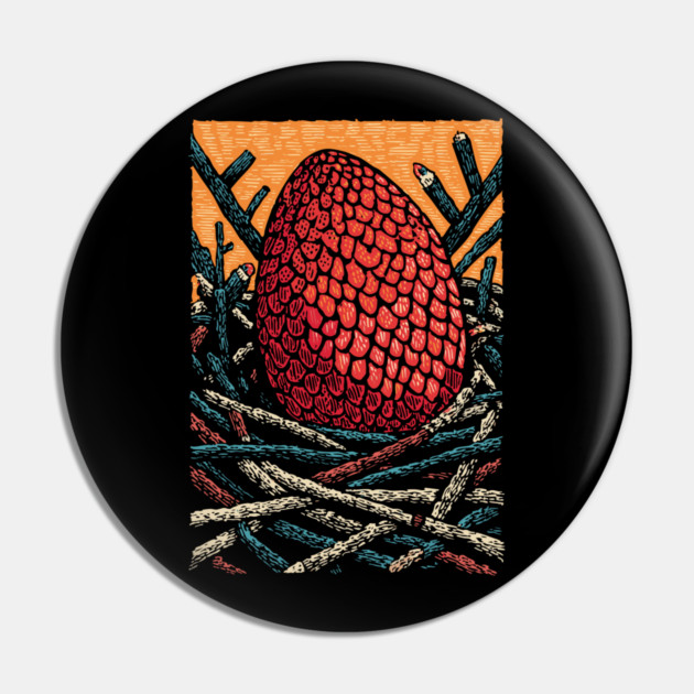The Dragon's Egg | A Nest of Fantasy Fire Pin by TuncGK