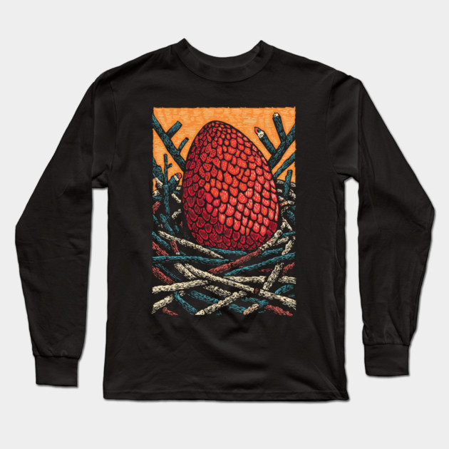The Dragon's Egg | A Nest of Fantasy Fire Long Sleeve T-Shirt by TuncGK