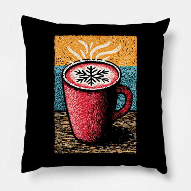 Cozy Winter Hot Cocoa | A Hygge Holiday Mug Pillow by TuncGK