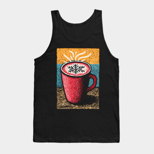 Cozy Winter Hot Cocoa | A Hygge Holiday Mug Tank Top by TuncGK