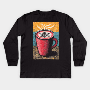 Cozy Winter Hot Cocoa | A Hygge Holiday Mug Kids Long Sleeve T-Shirt