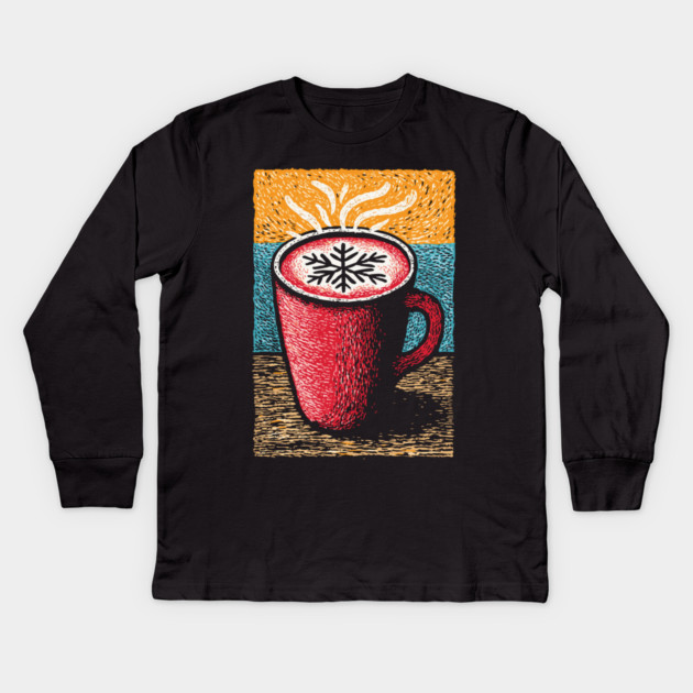 Cozy Winter Hot Cocoa | A Hygge Holiday Mug Kids Long Sleeve T-Shirt by TuncGK