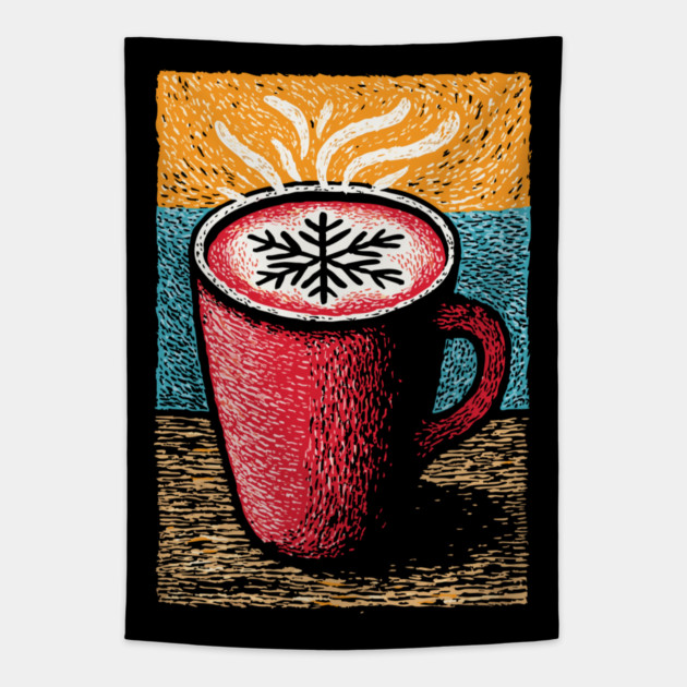 Cozy Winter Hot Cocoa | A Hygge Holiday Mug Tapestry by TuncGK