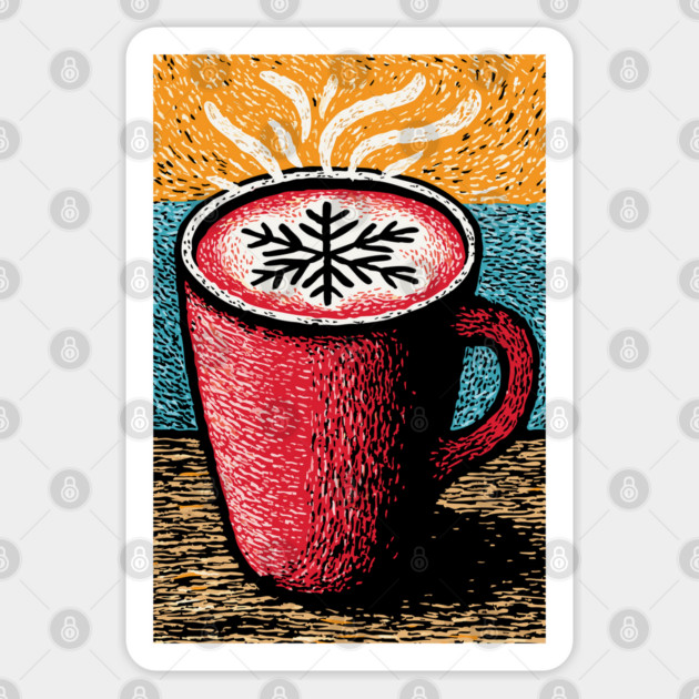 Cozy Winter Hot Cocoa | A Hygge Holiday Mug Sticker by TuncGK