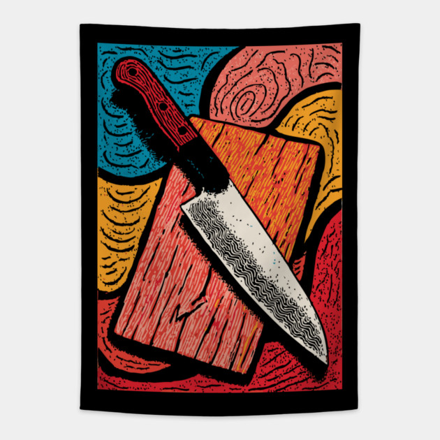 The Chef's Knife | A Foodie's Essential Tool Tapestry by TuncGK