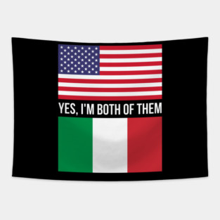 Half American Half Italian Tapestry