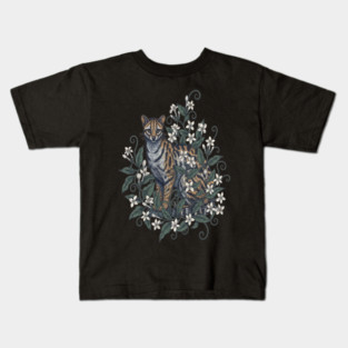 Civet Cat with Jasmine Vine Blooms Kids T-Shirt