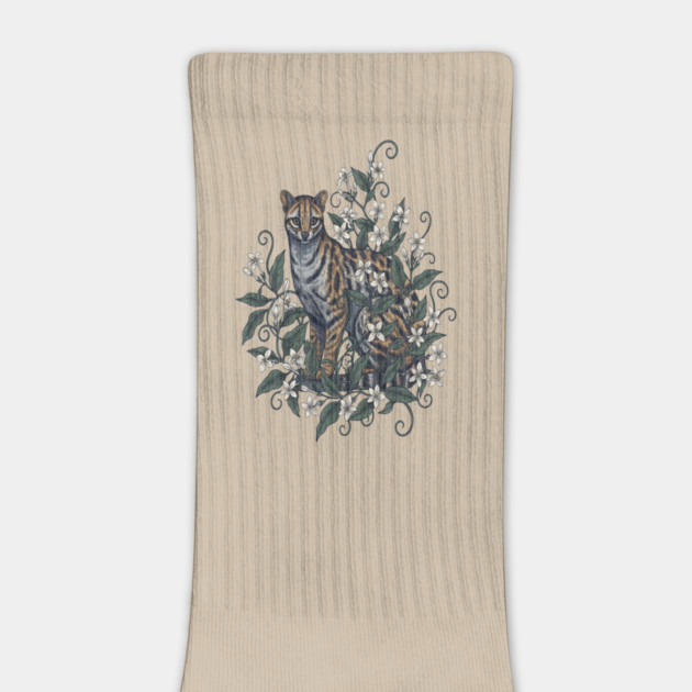 Civet Cat with Jasmine Vine Blooms by BirdsnStuff