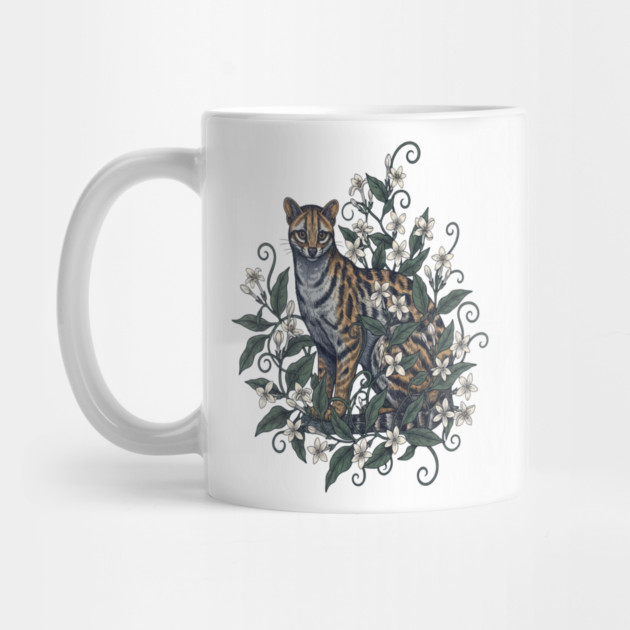 Civet Cat with Jasmine Vine Blooms by BirdsnStuff