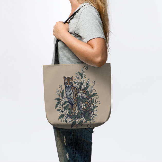 Civet Cat with Jasmine Vine Blooms by BirdsnStuff