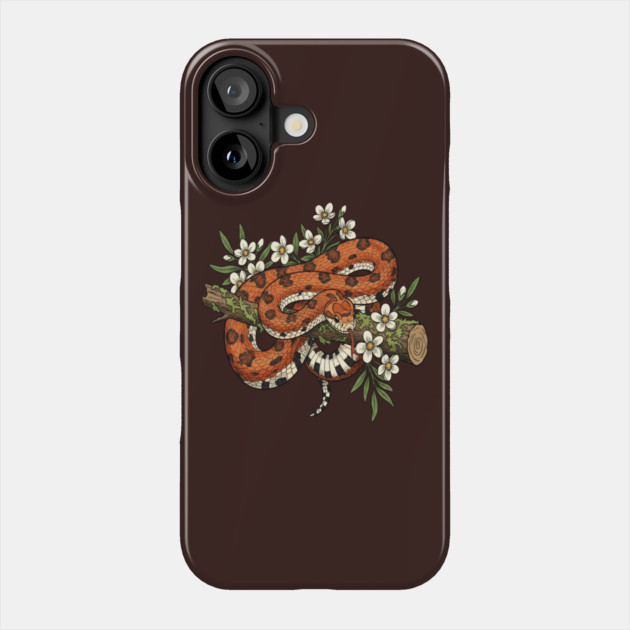 Corn Snake with Forest Wildflowers Phone Case by BirdsnStuff