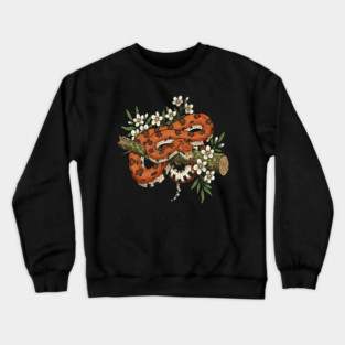 Corn Snake with Forest Wildflowers Crewneck Sweatshirt
