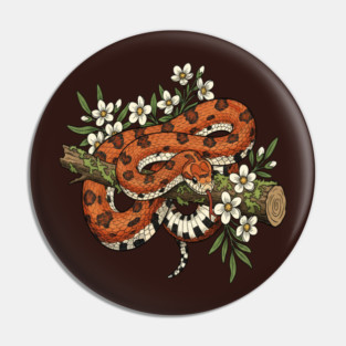 Corn Snake with Forest Wildflowers Pin