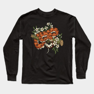 Corn Snake with Forest Wildflowers Long Sleeve T-Shirt