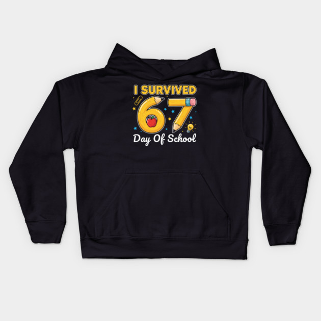 I Survived 67 Days of School Six Seven Meme Teacher Student Funny 67 Design Kids Hoodie by ArtistTee ⭐⭐⭐⭐⭐